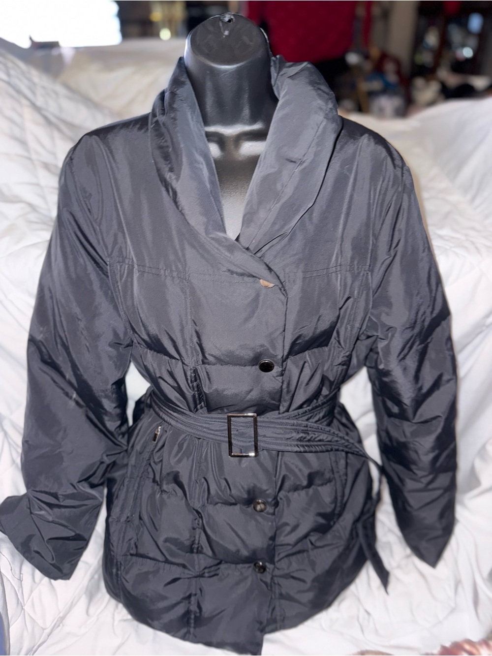 Zara belted shawl collar puffer jacket